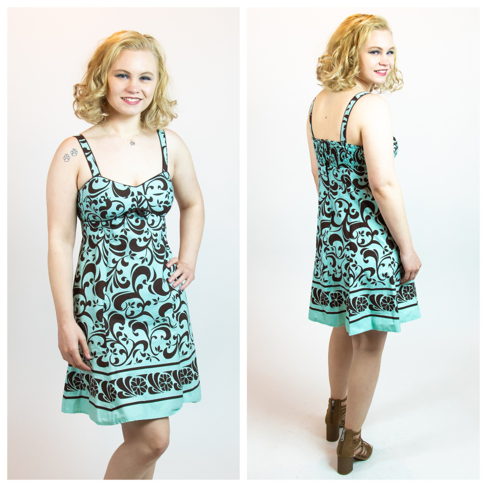 R & K Originals Petite Paisley Fit & Flare Dress